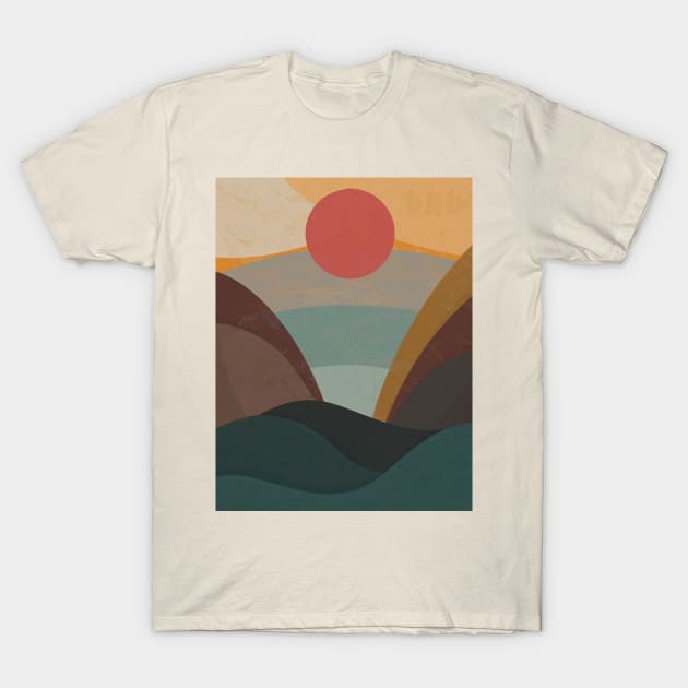 Journey Vintage red sun print for shirts or wall art T-Shirt by BrotherKillBrother